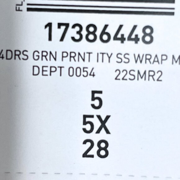 Torrid Wrap Dress NWT Size 5X Green Knit Pebble Print Puff Sleeve Ruffle Hem - Picture 13 of 16